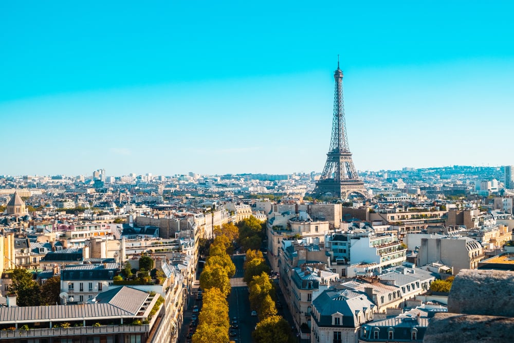 Paris with Eiffel Tower and city views